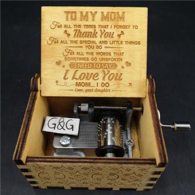 China Gift Love Series Music Gift Mom I Love You You Are My Sunshine Music Box for sale