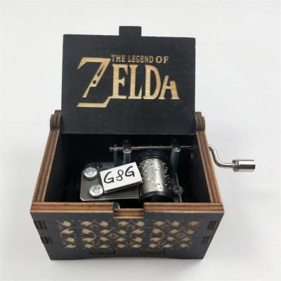 China Gift Stock Custom Wooden The Legend of Zelda Hand Crank Music Box for sale