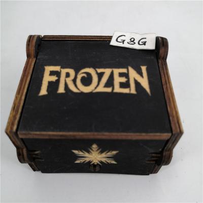 China Gift Mini Wooden Wind Up Toys Lumberjack Frozen Music Box for sale