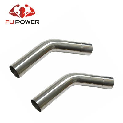 China T-304 Stainless Steel 45 Degree Chuck Bend Exhaust Pipe 304 Chuck Exhaust Bend Tubing 3