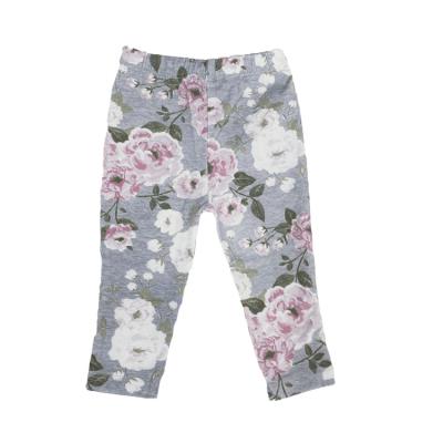 China 2021 New Cotton Casual Pants Kids Breathable Comfortable Baby Clothes Floral Pants Kids Pajamas Pants for sale