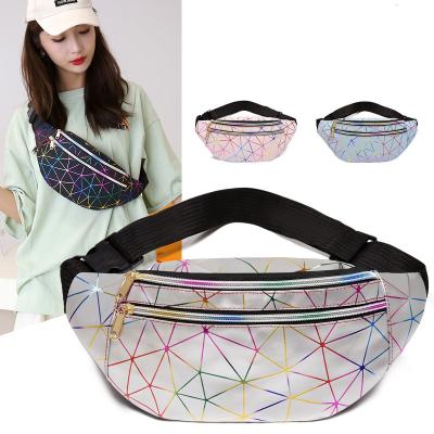 China 2022 Fashion Waist Packs Women Fanny Pack Female Belt Bag Silver Pink Black Waist Packs Waterproof Chest Bag Phone Pouch Men for sale