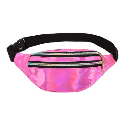 China 2022 Fashion China Manufacture Quality PU Shiny Waterproof Laser Fanny Waist Bags For Women for sale