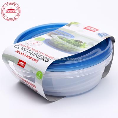 China 2 ct Microwavable 5 Cup Plastic Food Storage Containers Set, With Lid for sale