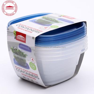 China 4 ct Microwavable 2.875 Cup Plastic Food Storage Container Set, With Lid for sale