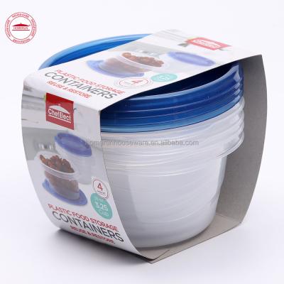 China 4 ct Microwavable 3.25 Cup Plastic Food Storage Container Set, With Lid for sale