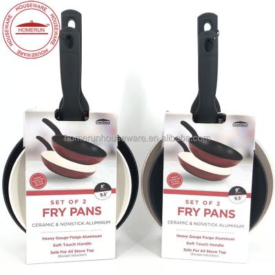 China Viable Aluminum Frying Pan Set, 8 Inch Stick 2 PCs Non + 9.5 Inch for sale