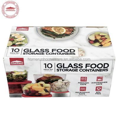 China Borosolicate 10 Pcs Glass Storage Container Set for sale