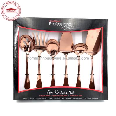 China Sustainable Hostess Set, 6 Pcs Stainless Steel Copper Color for sale