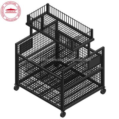 China Store Supply 2 Tier Metal Display Rack Square for sale