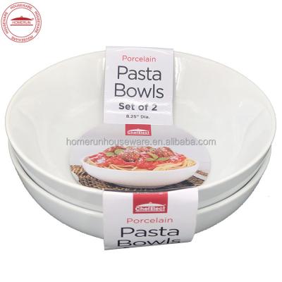 China Minimalist 2 Pcs Ceramic Pasta Bowl Set for sale