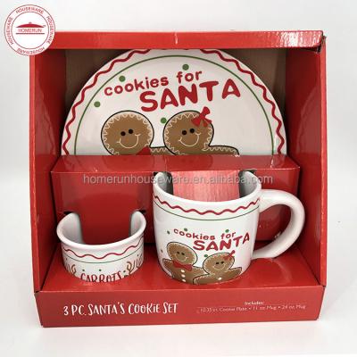 China Set of 3 Pcs Minimalist Christmas Santa Cookie for sale