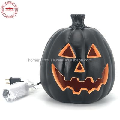 China 9 Inch LED Lighting Spike Plastic Black Pumpkin for sale