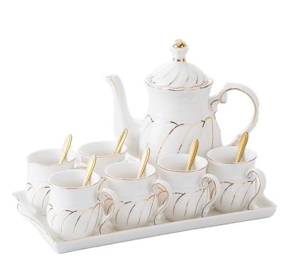 China Viable European Style Ceramic Tea Set Household Water Cup Tea Set Afternoon Tea Coffee Cup Set for sale