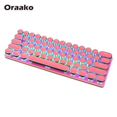 China Custom High Quality Mechanical Gaming Keyboard OEM Backlight Switches Pink 61 Key Mechanical Gaming Keyboard For PC for sale