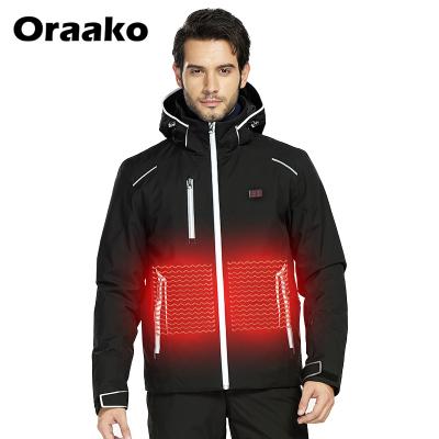 China Winter Windproof One PCS Hooded Ski Snow Suit For Men's Windproof Waterproof Battery Enthusiast Jacket for sale