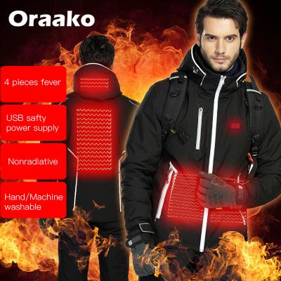 China New Windproof Waterproof Snowboarding Breathable Winter Heated Jacket For Men's Outdoor Smart Fever Ski Suit for sale