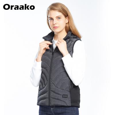 China Lightweight Water Resistant Windproof Women Heated Vest With Battery Pack Heating Shirts Outdoor Heated Coat for sale