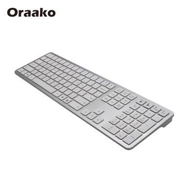 China ABS Plastic Wireless Three Zone Multimedia Desktop Wireless Keyboard For TV Laptop Tablet Desktop Mobile Phone for sale