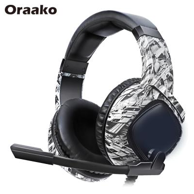 China Gray Private Label Logo Wired USB RGB Earphone Camouflage Stereo Gaming Headset For Computer Laptop Mobile for sale