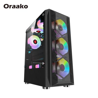 China Custom Panoramic Transparent USB3.0*1+USB2.0*2+HD Aduio Guangdong CPU Gaming ATX PC Computer Cases And Towers With Fan for sale