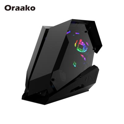 China High Quality USB3.0*1+USB2.0*2+HD Aduio E-sport PC Game RGB Tower Shell Guangdong Matx Atx Computer Case With Panoramic Tempered Glass for sale