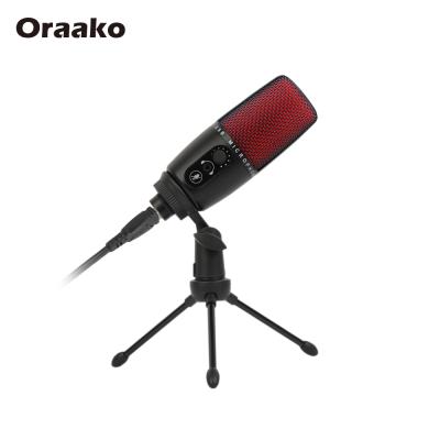 China Professional Headset Microphone Studio Recording MIC USB Condenser Microphone with Stand for Mobile Live Broadcast Streaming for sale