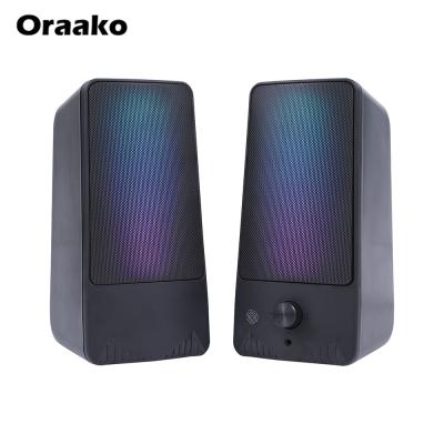 China LED Colorful Lightweight Portable Home Theater USB Connect RGB Gaming Audio Stereo Speakers With 3.5mm Jack Earphone For Laptop Computer Desktop for sale