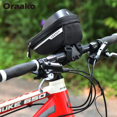 China Waterproof Bicycle Cell Phone Holder Storage Pouch Pack Bike Phone Mount Bicycle Front Frame Bag for sale