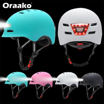 China About 10 hours (full charge) adult optical range is more than 200 meters signal red instant lightweight Mtb bicycle helmet with light indicators for sale