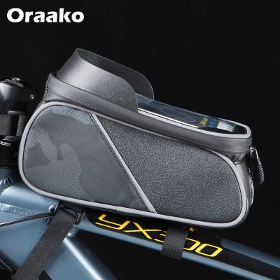 China Custom Logo Shockproof Reflective Cycling Bike Frame Front Phone Bag Repair Tools Waterproof Pannier Bicycle Tube Bag for sale