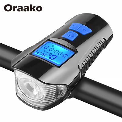 China Front Light Waterproof 1500mah USB Recycling Bike Light Handlebar Speed ​​Horn LCD Meter Screen Bicycle Head Light for sale