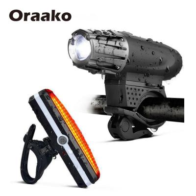 China Type C USB Rechargeable Waterproof Bicycle Lights Set To Increase LED Front Tail Lights Mountain Bike for sale