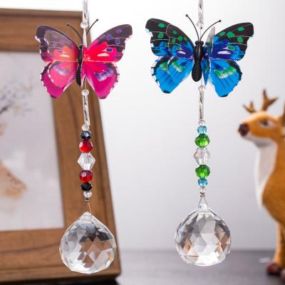 China Eco-friendly Wholesale Color Butterfly Sun Pendant Catcher Diy Crystal Ornament for sale