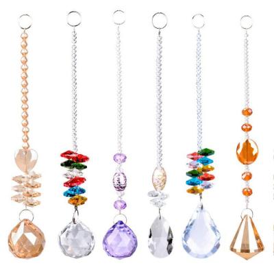 China High Quality Eco-friendly Diy Crystal Ornament K9 Crystal Lighting Ball Octagonal Ball Sun Catcher Color Bead Ornament for sale