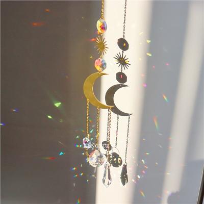 China New High Quality Eco-friendly Garden Moon Star Sun Catcher Crystal Wind Chime for sale