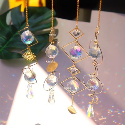 China Factory Supply Garden Crystal Ornaments Moon Stars Sun Catcher Direct New Products Eco - Friendly for sale