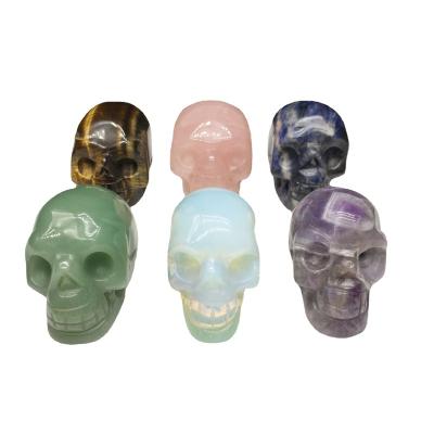 China China Export Crystal Jade Skull Head Skull Carving Pieces Halloween Haunted Room Orn High Quality Natural Bar Custom Decoration for sale