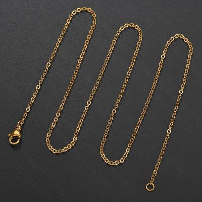 China Other Factory Direct Sale All-match 18K Gold O-Word Chain Pendant With Cross Chain 304 Stainless Steel Chain Multi-size for sale