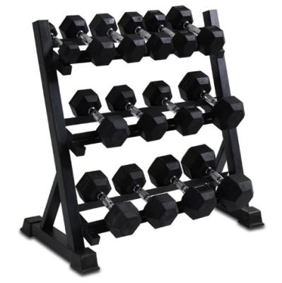 China Durable 3 Layer Dumbbell Rack Home Use Dumbbell Set Rack 3 Row for sale