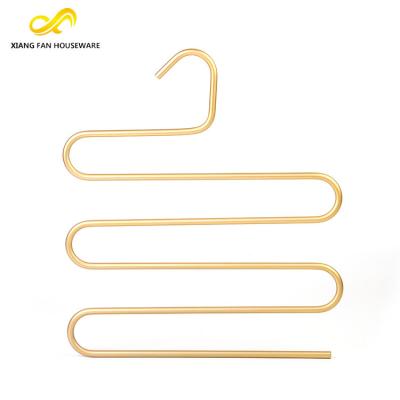 China Durable China Factory S Shape Aluminum 5 Layer Pants Trousers Hanger Storage Scarves Clothing Organizer for sale