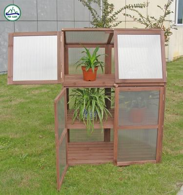 China Easily Assembled Outdoor Wooden Patio Furniture Greenhouse For Sale For Vegetables for sale