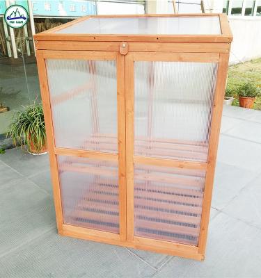 China Easily Assembled Outdoor Furniture Wooden Greenhouse Kits With Big Window, Keep Warm For Plants In The Winter, Layers Wooden Chassis Greenhouse for sale