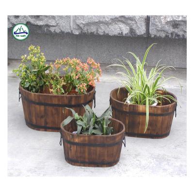 China Breathable Wooden Square Garden Box Garden Planter Flower Pots For Garden Supplies for sale