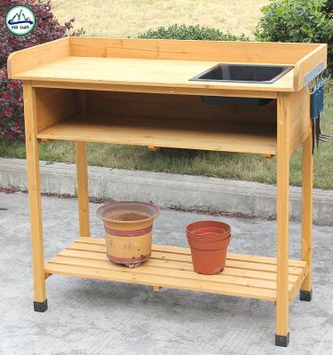 China Manufacturer Custom Wood Outdoor Worktable Potting Table Furniture Waterproof for sale