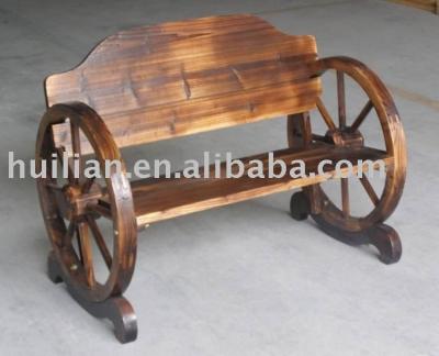 China HL170 Wooden Double Seat Solid Wood Wheelchair With Burnt Color for sale