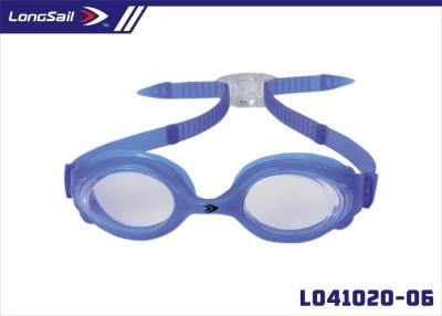 China 100%Uv Protection Anti-Fog Pc Lens Child Silicone Swimming Goggles For Kids / Junior for sale