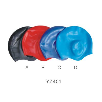 China Adult's ear protecting pure silicone swimming caps for sale