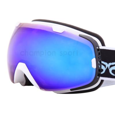 China Large Matt White Ladies Ski Glasses / Girls Snowboarding Goggles Anti UV for sale