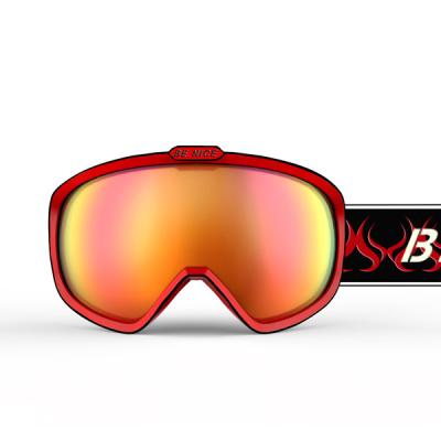 China Outdoor Unisex Skiing Snow Boarding Goggles with Red TPU Frame for sale